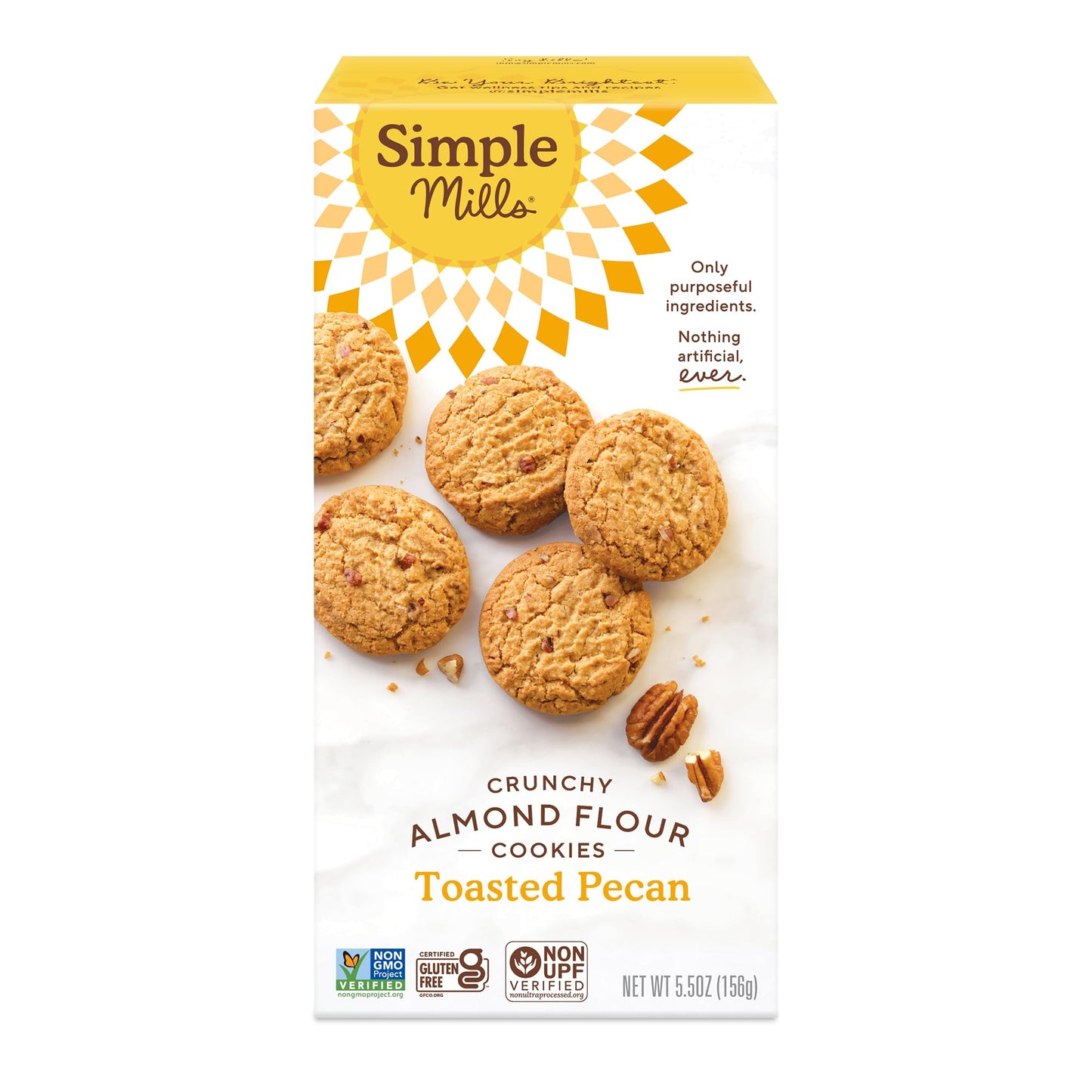 Simple Mills Almond Flour Toasted Pecan Cookies, Gluten Free and Delicious Crunchy Cookies, Organic Coconut Oil, Good for Snacks (Packaging May Vary)