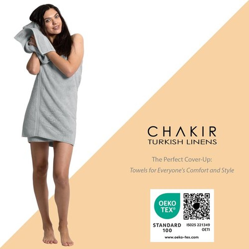 Chakir Turkish Linens | Hotel & Spa Quality 100% Cotton Premium Turkish Towels | Soft & Absorbent (4-Piece Washcloths, Silver Gray)