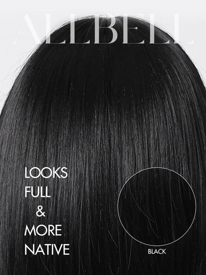Allbell Black Bob Wig for Women Short Bob Wigs with Bangs Natural Looking Heat Resistant Synthetic Hair for Daily Cosplay Use