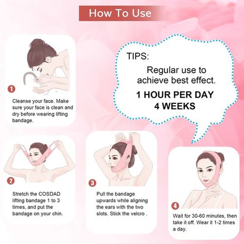COSDAD Reusable Double Chin Reducer Chin Strap - V Line Lifting Mask for Women, with Innovative Lifting Technology, Breathable and Comfortable, One Fits All