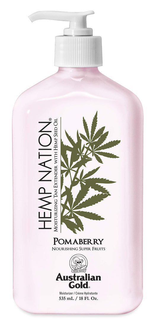 Australian Gold Hemp Nation Moisturizing Tan Extender Lotion, Hemp Seed Oil, Pomaberry, 18 Fl Oz