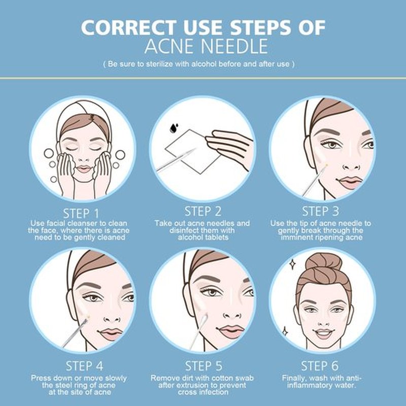 Teenitor 7 in 1 Pimple Popper Tool Kit Blackhead Remover Tools Blackhead Extractor, Pimple Extractor Pimple Popper Tool Zit Popper Tool Acne Tools Comedone Extractor Black Head Remover for Face