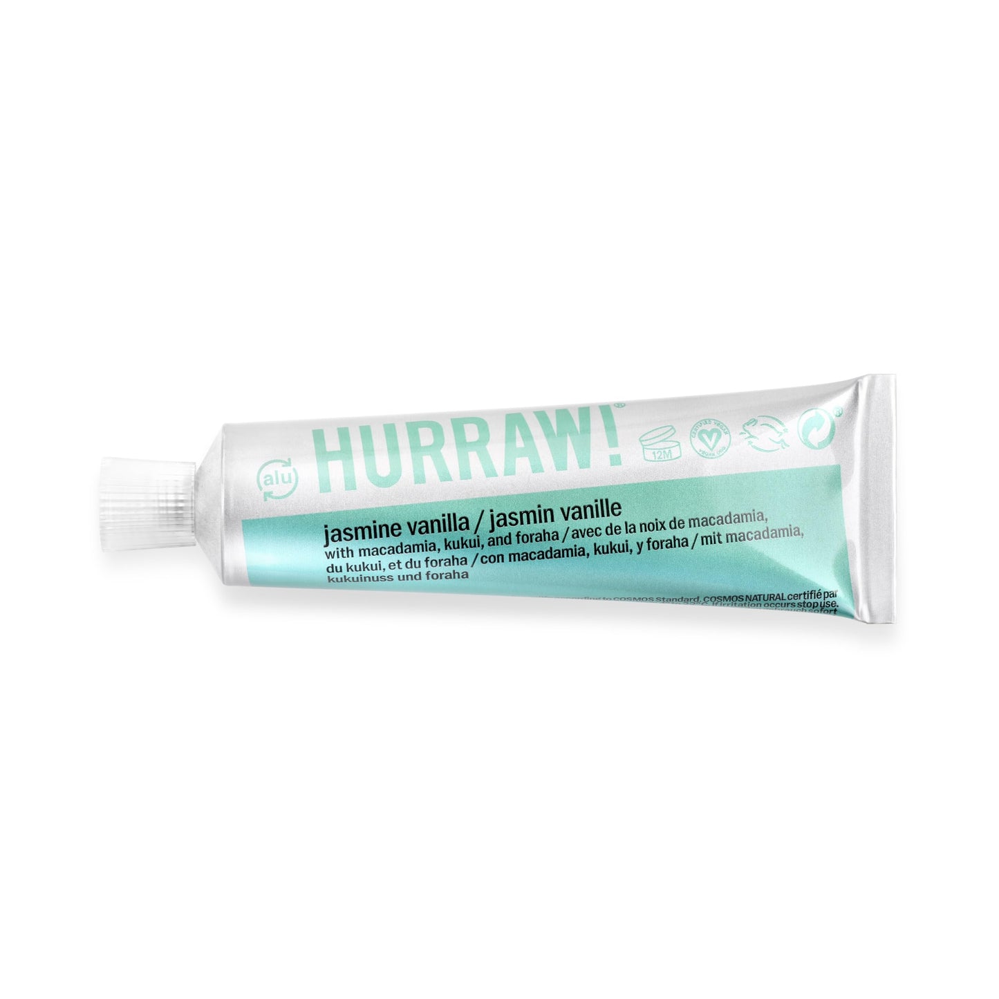 Hurraw! Balmtoo Squeezable Balm, Jasmine Vanilla: Thick, ultra-moisturizing. Anywhere application. Body, face, lips, neck, fingers, toes. 1 tube = 7 sticks of lip balm. Natural, Organic. Made in USA