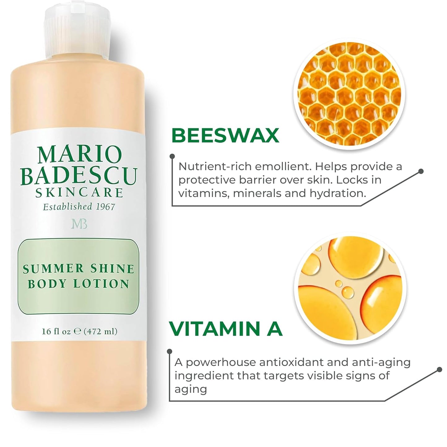 Mario Badescu Body Lotion, Nourishing and Softening Body and Hand Moisturizer For All Skin Types