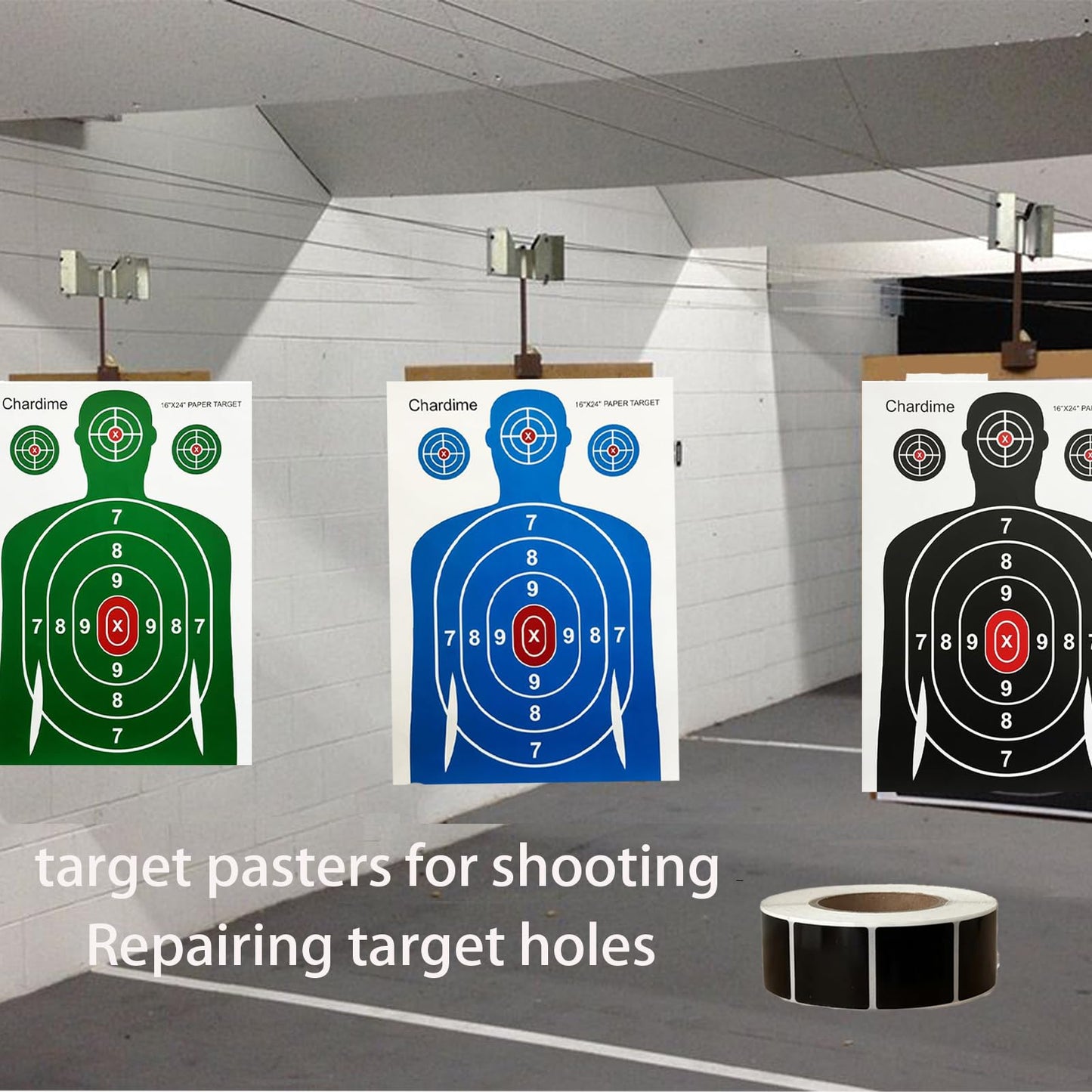 Chardime Target Stickers and Pasters for Shooting Practice - Target Pasters 1 inch 2 Rolls 2000 Pieces | Adhesive Markers for Shooting Range Targets（White）