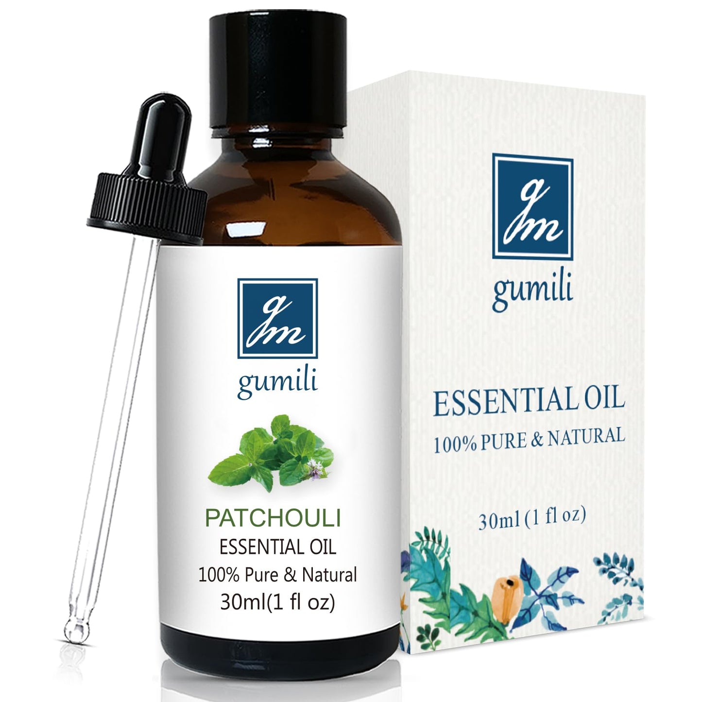 GM Gumili Patchouli Essential Oil 1 Oz, 100% Pure Patchouli Oil for Skin, Diffuser, Perfume & DIY - 30ml