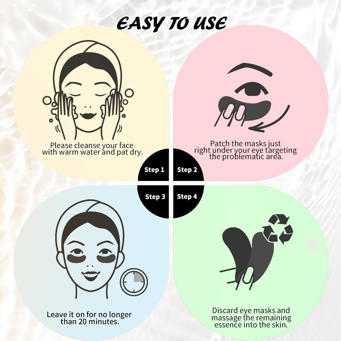 Maskiss Under Eye Patches (8 Pairs), Caffeine Eye Masks for Dark Circles Puffy Eyes Undereye Bags, Collagen Eye Patches for Wrinkles and Puffiness, Skin Care Gift for Her