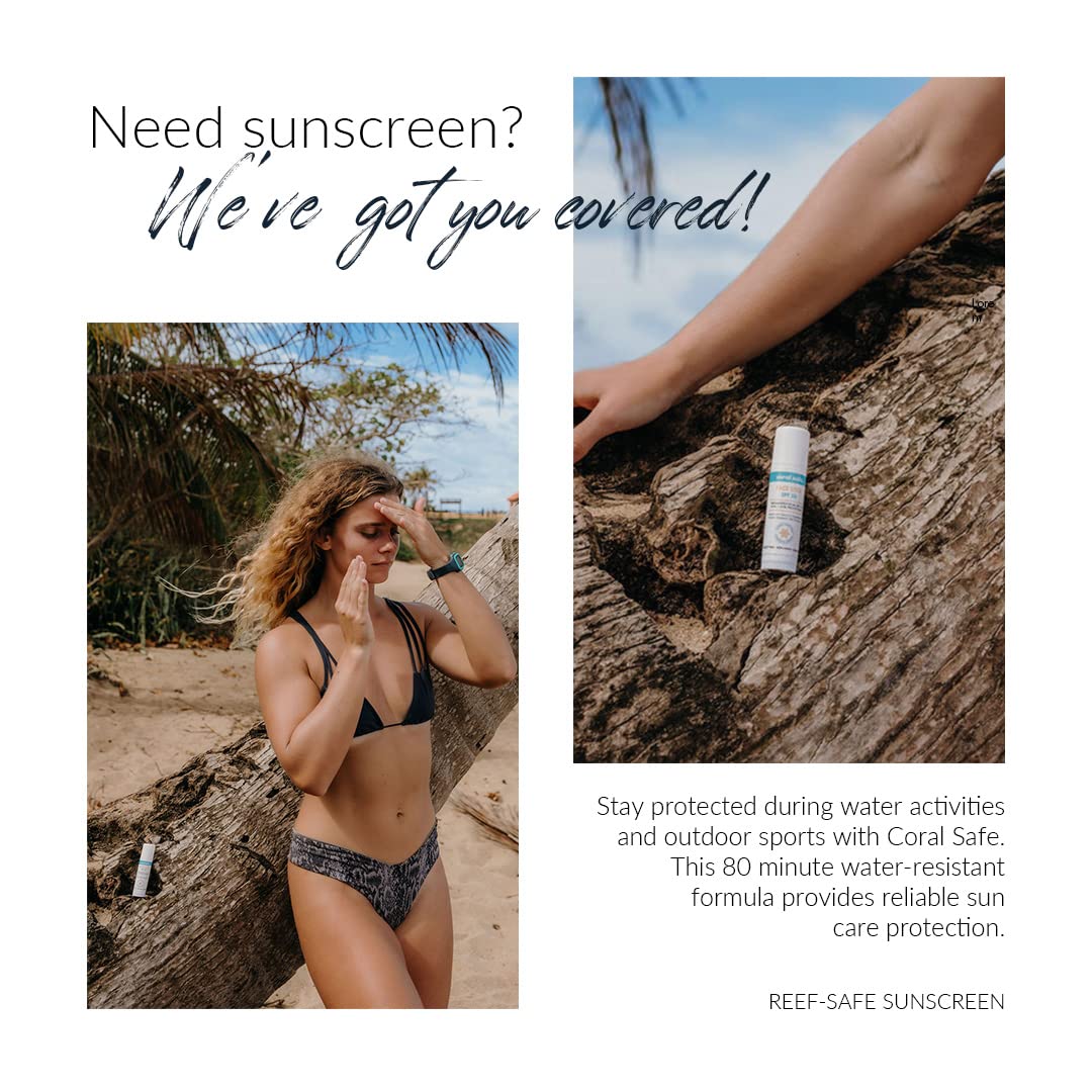 Reef Safe Mineral Sunscreen Face Stick SPF 50 - Biodegradable, Non-Nano Zinc Oxide, Travel Size, Hawaii & Mexico Approved, TSA Approved, 0.5 oz by Coral Safe