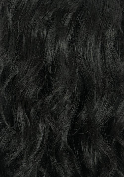 VGbeaty 70s 80s Punk Rocker Party California Wig Men Women Long Wave Black Halloween Costume Cosplay Wig