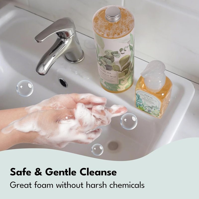 Eucalyptus & Mint Foaming Hand Soap Refills - Natural, Cruelty-Free & Moisturizing | 1L/33.8oz (Pack of 3)