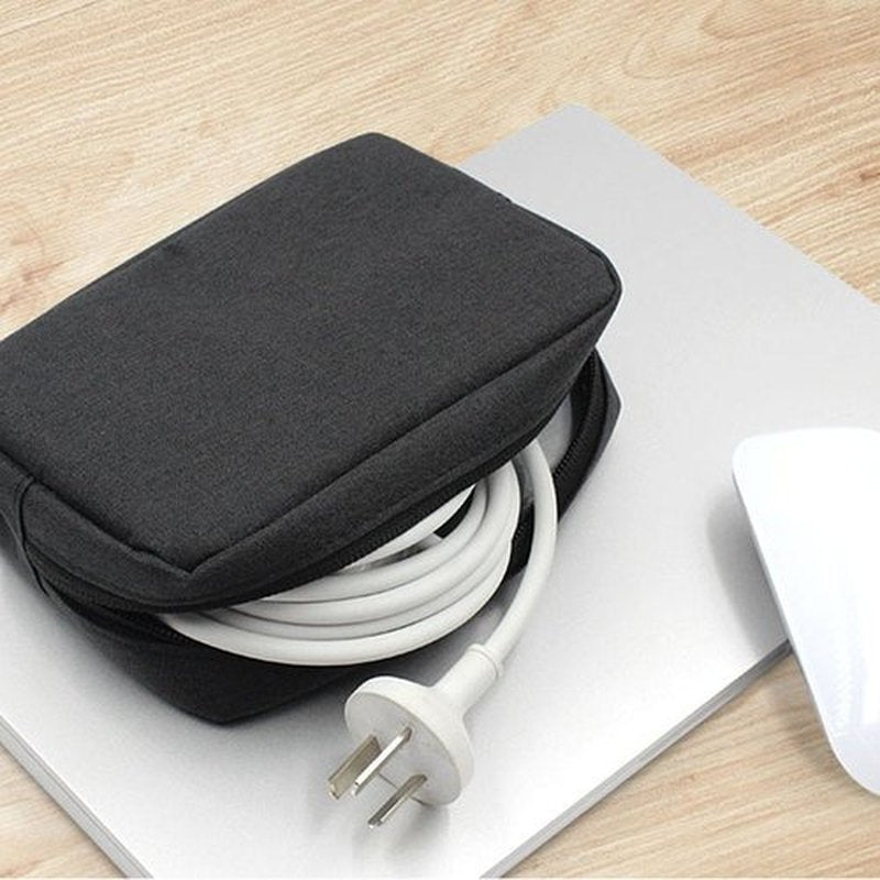 ERCRYSTO Universal Electronics/Accessories Soft Carrying Case Bag, Durable & Light-weight,Suitable for Out-going, Business, Travel and Cosmetics Kit (Small-Black)
