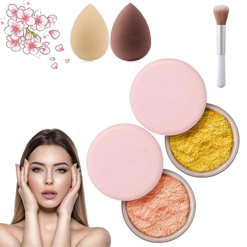 Luminance Milano Pink Powder, Luminance Milano Powder, Luminance Powder, Lightweight, Breathable, Vegan Formula, Waterproof Setting Powder for All Skin Tones (2pcs C, 0.2 Ounce (Pack of 1))