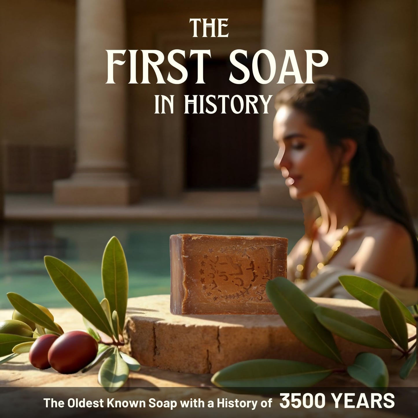 Aleppo Soap Bar,%20 Laurel Oil%80 Virgin Olive Oil, Natural Handmade, Crafted using the Original Ancient Recipe, Gentle for Face, Body, Hair (7oz Each (Pack of 4))