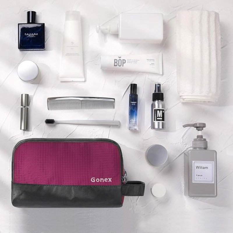 Gonex Travel Toiletry Bag Nylon, Cosmetic Makeup Bag for Women, Dopp Kit Shaving Bag Toiletry Organizer Purple