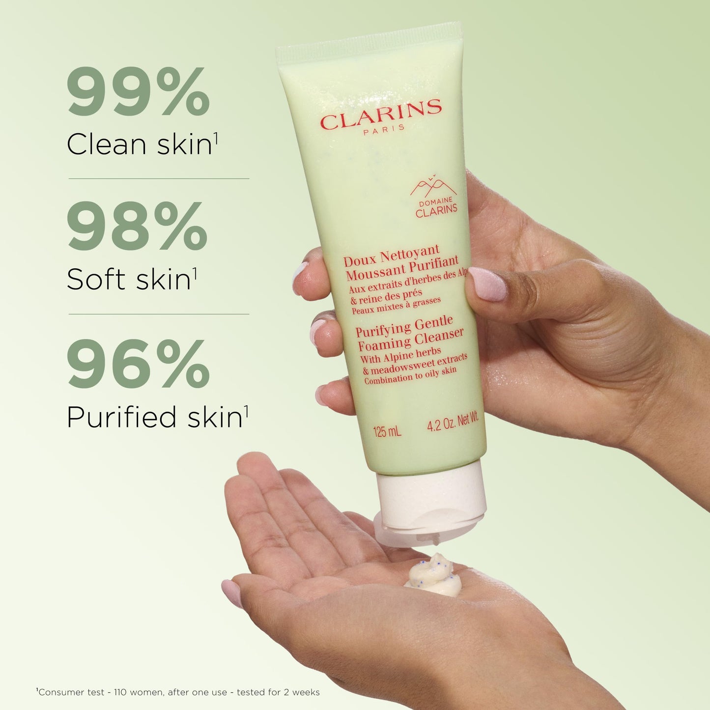 Clarins Purifying Gentle Foaming Cleanser | Cleanses, Purifies and Mattifies | Green Formula and Contains Salicylic Acid | Soap-Free | SLS-Free | Dermatologist Tested | Combination To Oily Skin Types