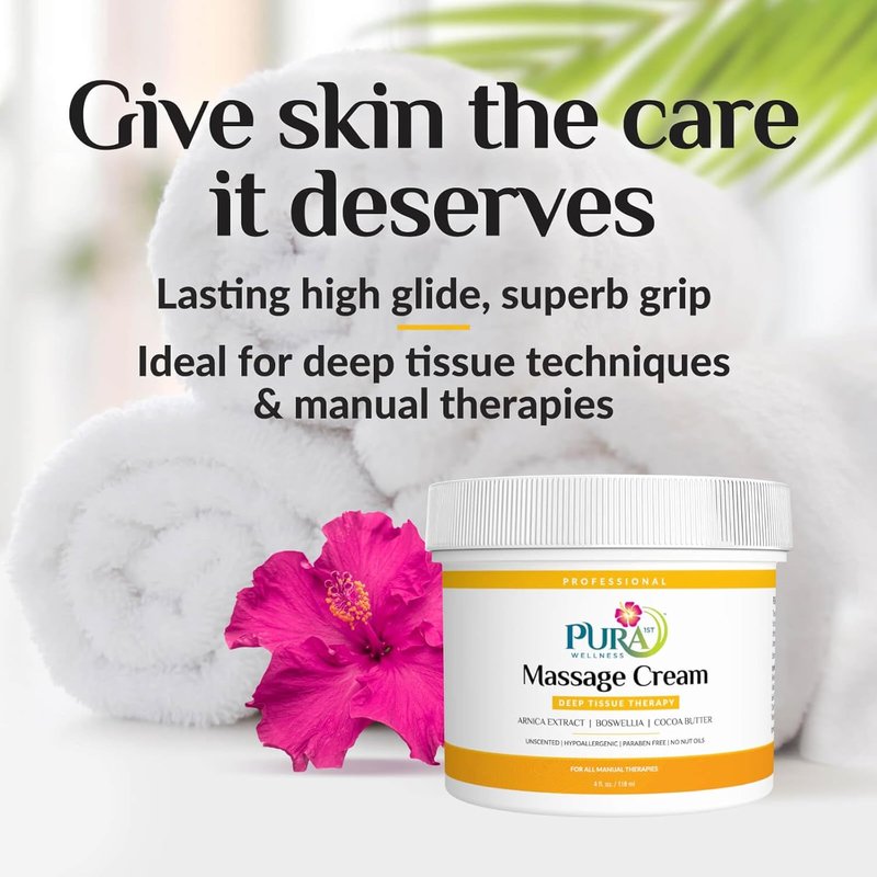 Deep Tissue Therapy Massage Cream - Natural Unscented Formula for Muscle Relief | 4 Fl Oz