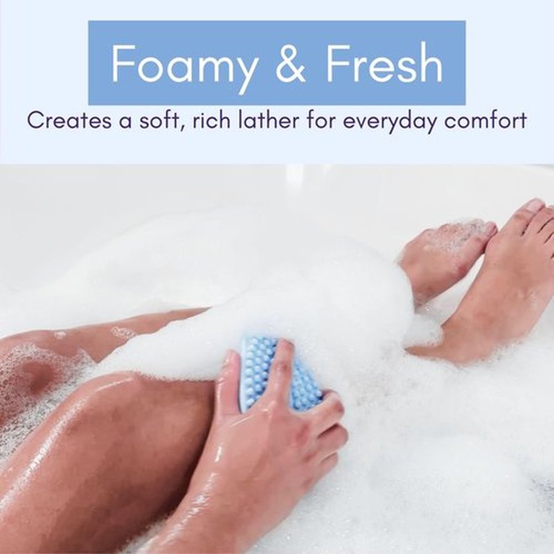 Avilana Silicone Exfoliating Body Scrubber – Dual-Sided Silicone Loofah for Shower, Body Scrubber for Men & Women, Gentle Loofa Alternative, Easy-to-Clean Silicone Body Scrubber (S2-Blue with Silver)