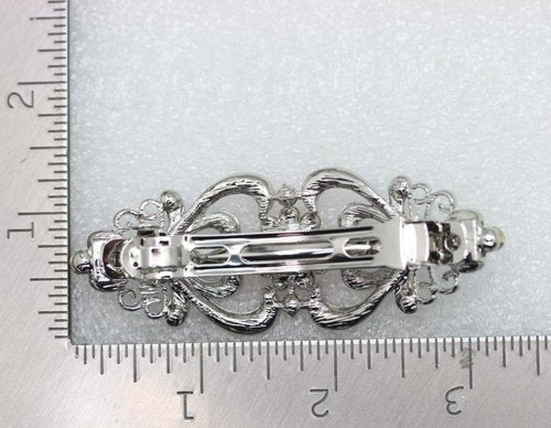 Faship Gorgeous Pink Crystal Hearts And Floral Hair Barrette
