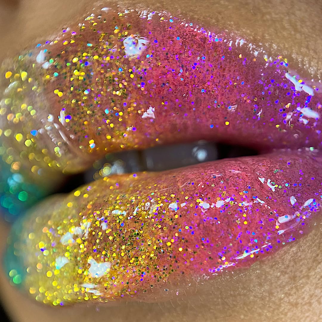 UNICORN SNOT Plant-Based Glitter Lip Gloss Gift Set | Sparkly and Shimmer Glitter Lips for Festivals, Raves, Anime Cosplay, Halloween Costume Makeup | Vegan & Cruelty Free 0.37 fl oz (3-Pack)