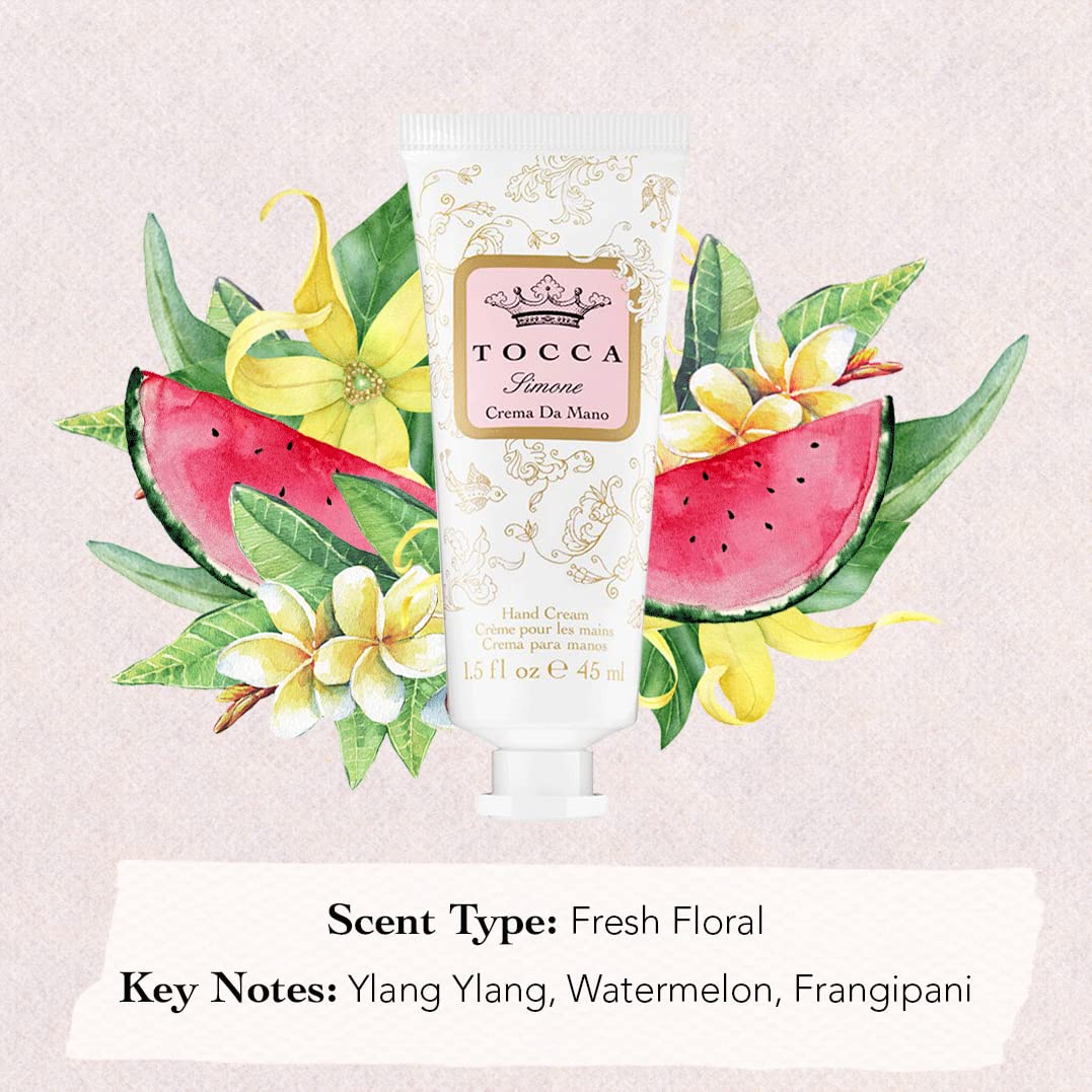 Tocca Crema de Mano, Cleopatra Hand Cream, 4 oz - Grapefruit, Jasmine, Vanilla Musk - Moisturizing, Quick Absorbing
