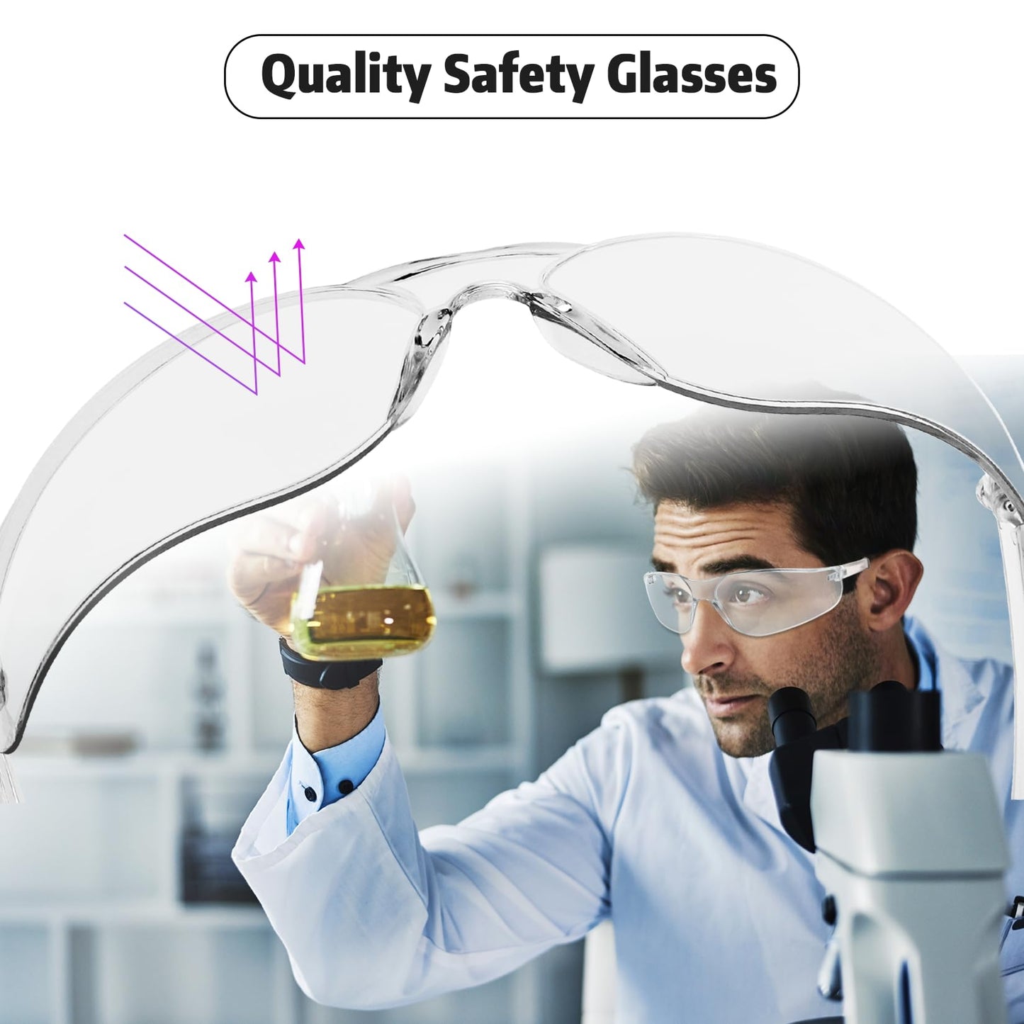 Salfboy Clear Safety Glasses for Men and Women Eye Protection Bulk Protective Eyewear ANSI Z87.1 Scratch-Resistant Lens