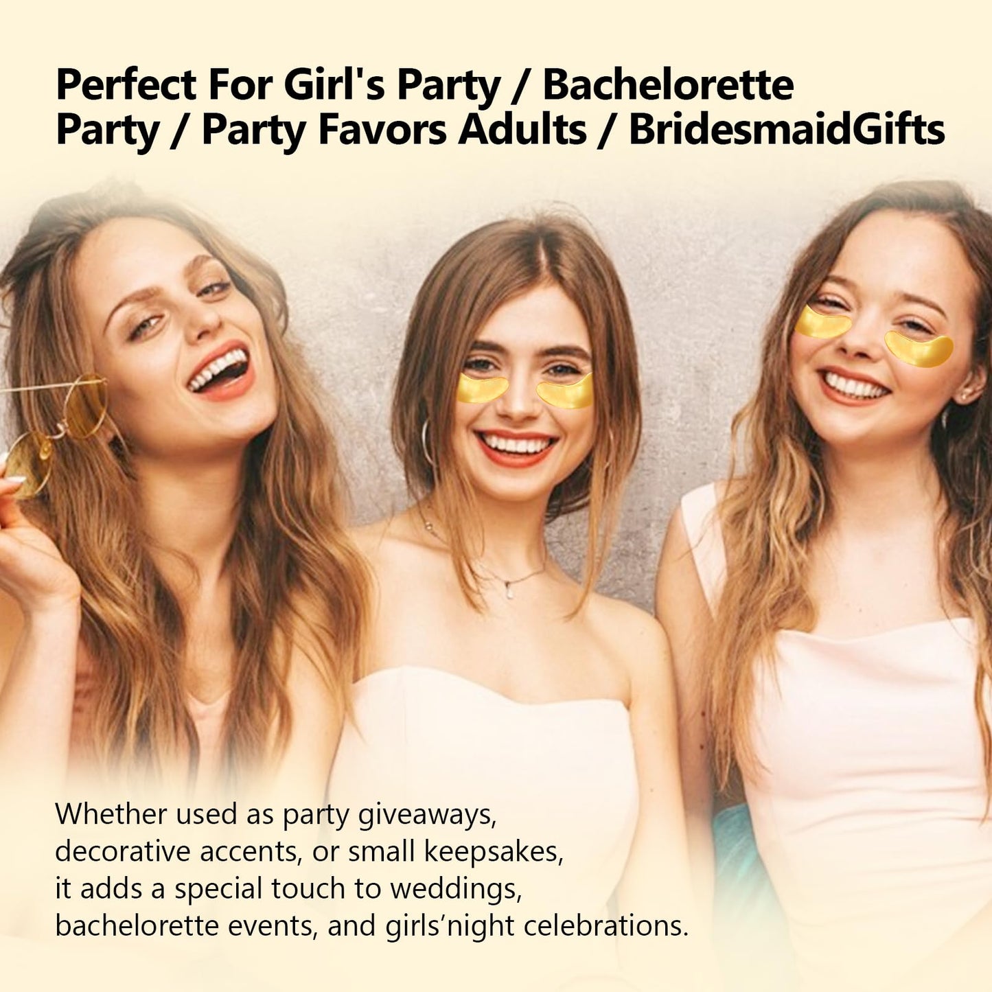 Adofect Under Eye Patches 30 Pairs, 24K Gold Under Eye Mask with Hyaluronic Acid for Dark Circles and Puffy Eyes, Bachelorette Party Accessories, Bridesmaid Gifts, Daily Skin Care