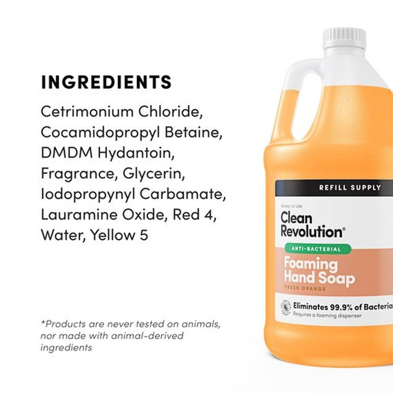 Clean Revolution Antibacterial Foaming Hand Soap Refill, 128 Fl Oz