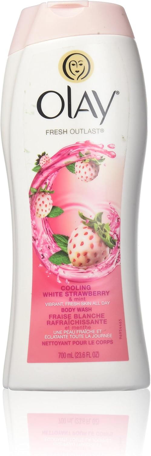 Olay Fresh Radiance Body Wash for Women - Plant-Based Cleansers, Strawberry & Mint, 3.0 fl oz (Pack of 24)