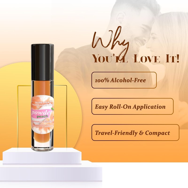 Powder Peach Fragrance Oil - Unisex Body Oil for Long-Lasting Scent