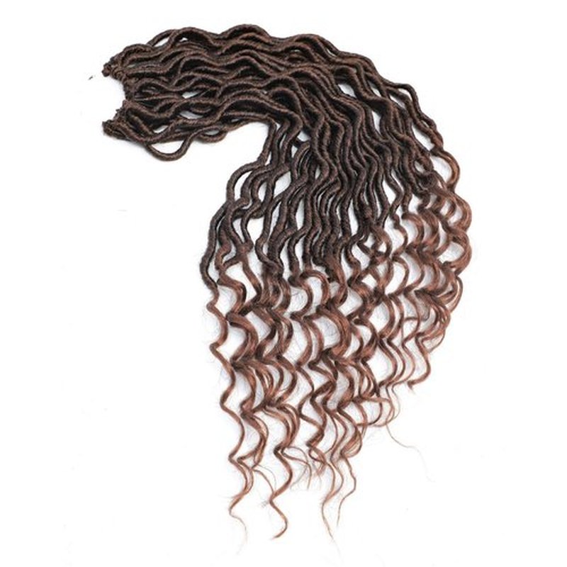 Karida Faux Locs Crochet Hair 18 Inch, 8 Packs Pre Looped Goddess Locs Crochet Hair, Wavy Crochet Faux Locs With Curly Ends, Boho Faux Locs Crochet Hair For Black Women (18 inch, T27#)