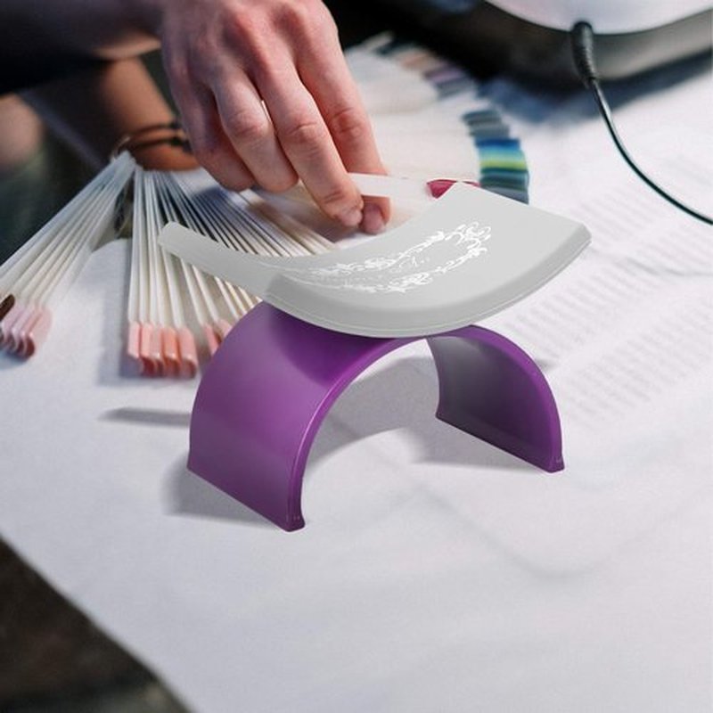 Beaupretty 2 Pieces Nail Arm Rest,Manicure Hand Pillow U Shape Cushion Pillow Professional Nail Rest Cushion Table Desk Station Manicure Tool(Purple,Purple)