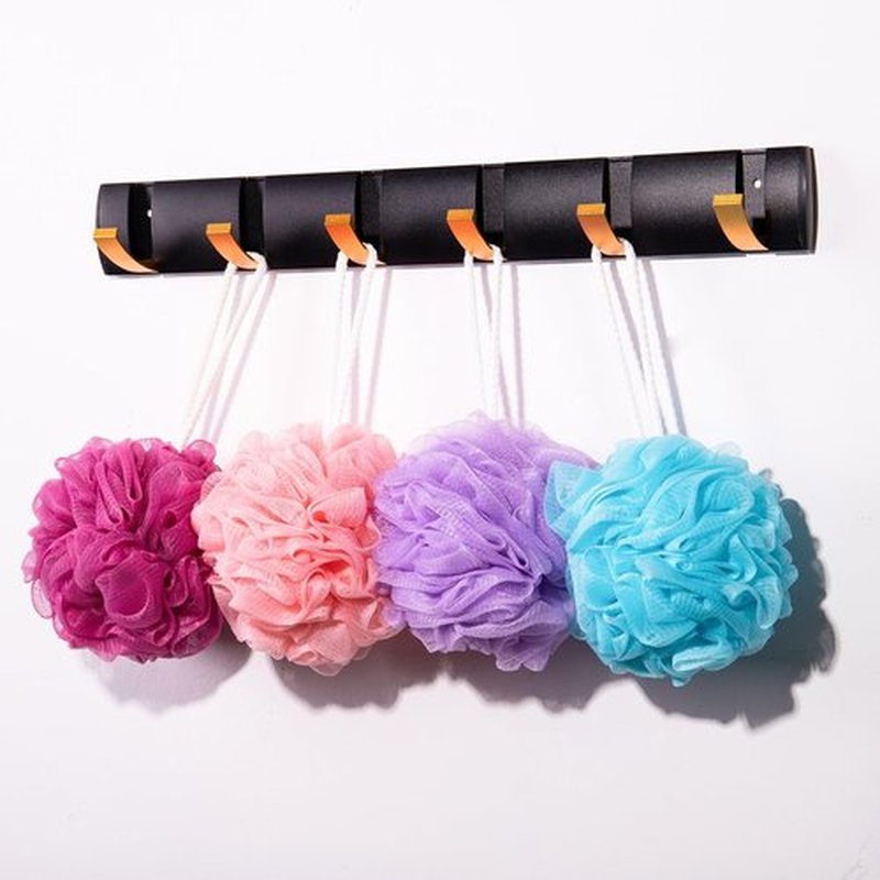 MTDLYICE Loofah Sponge 75g 4 Pack, Bath Sponge Soft Mesh Shower Puff Loofah for Women, Exfoliating Body Scrubber, lufas for Women, Shower Accessories (Purple Red Pink Blue)