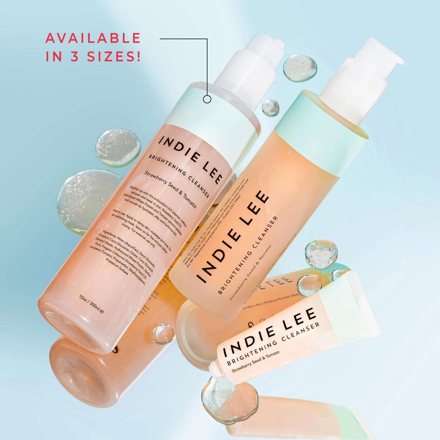 Indie Lee Brightening Facial Cleanser - Daily Hydrating Cleanser, Makeup Remover & Exfoliating Face Mask to Brighten, Firm & Protect Dry Skin - Clean, Gentle Face Wash (4.2oz)