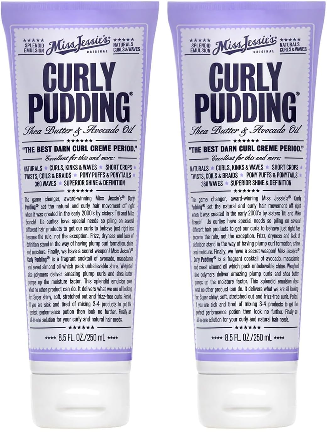 Miss Jessie's Curly Pudding Unisex Cream 8.5 oz (Pack of 2)