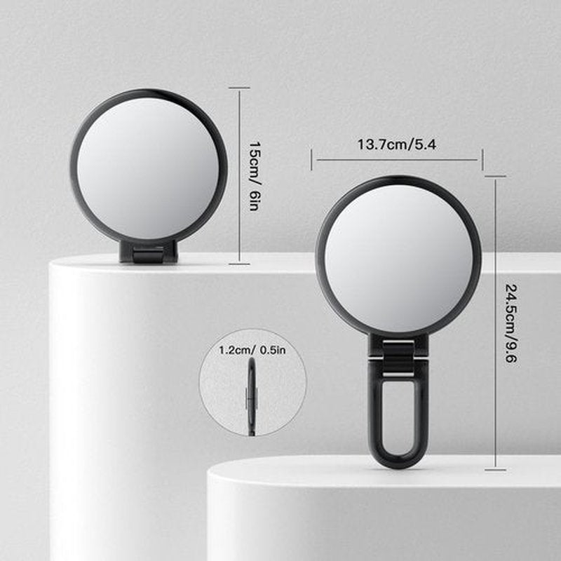 Beautifive Handheld Magnifying Mirror, 10X/1X Double Sided Hand Mirror with Handle, 5.4" Small Hand Held Mirror with Adjustable Handle, Travel Makeup Mirror with 10x Magnification Travel Mirror