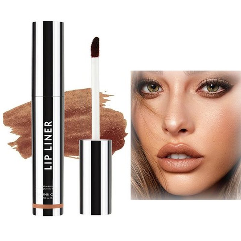 Lip Stain Peel, Lip Liner Stain Peel Off, Long Lasting Lip Tint Stain Peel Off Waterproof, Peel Off Lip Liner Stain Nude, for All Skin Types (Dark Brown, Large)