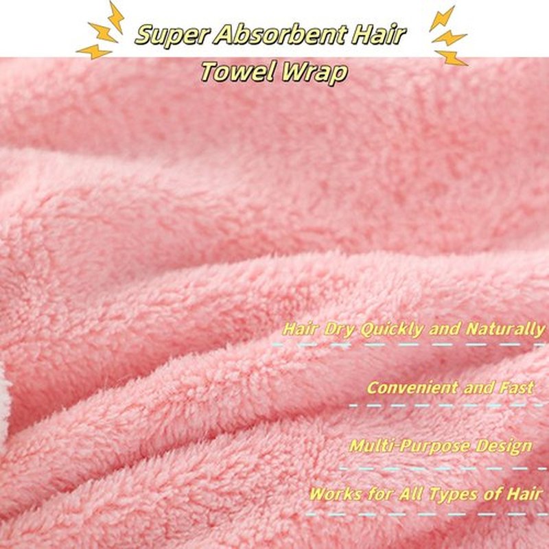 MYNOCK New Super Absorbent Hair Towel Wrap for Wet Hair, Efficient Hair Towel, Soft Absorbent Quick Drying Cap with Bow-Knot,Microfiber Super Absorbent Hair Towel Wrap (red+Yellow, 2pcs)