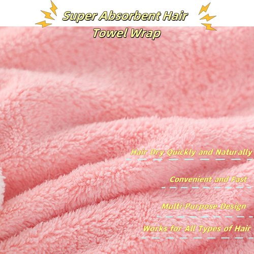 MYNOCK New Super Absorbent Hair Towel Wrap for Wet Hair, Efficient Hair Towel, Soft Absorbent Quick Drying Cap with Bow-Knot,Microfiber Super Absorbent Hair Towel Wrap (Blue, 1pcs)