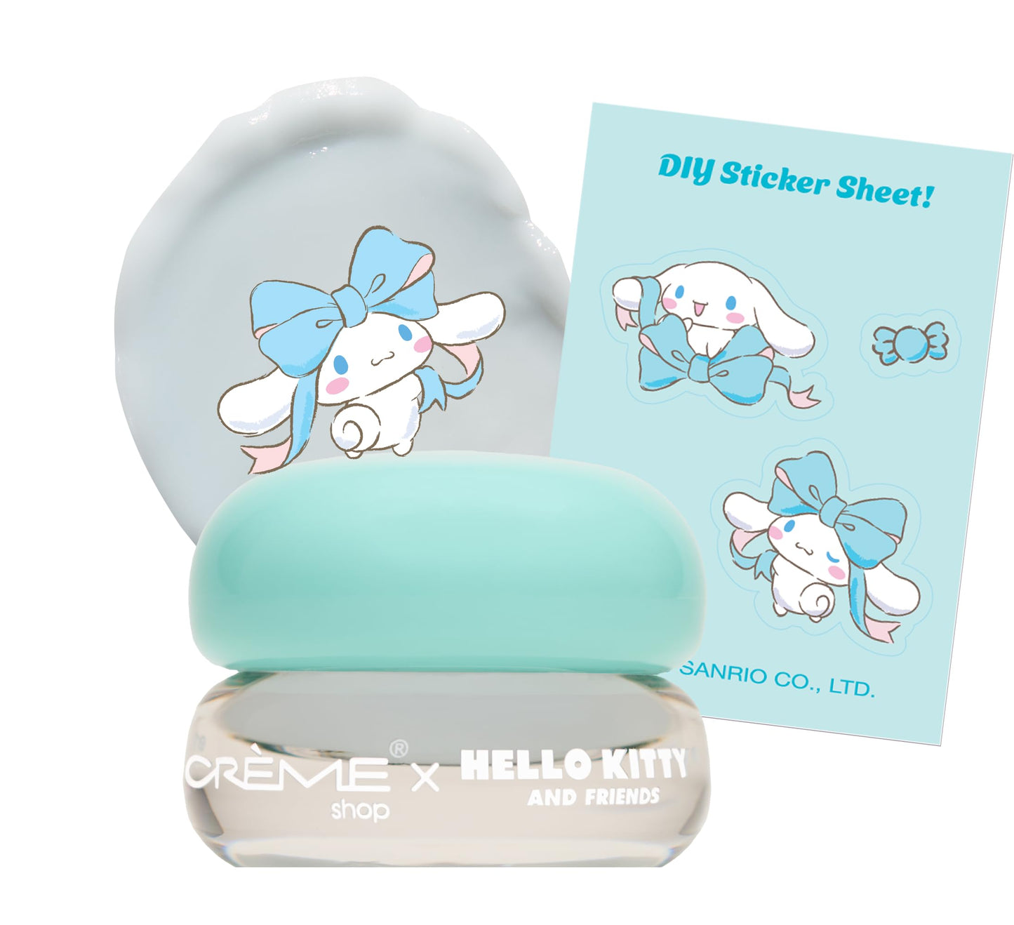 The Crème Shop x Cinnamoroll Gloss Jelly Lip Glaze Tinted Lip Balm, Peptide and Shea Butter for Plump Lips, Moisturizing & Glossy Shine (0.12 oz)- Crystal Blue