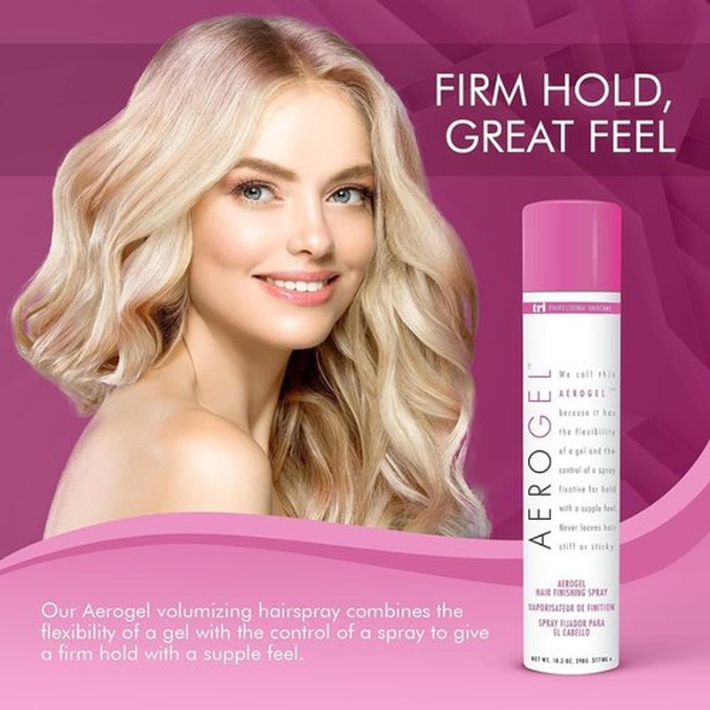 TRI Design Aerogel Hairspray - Non-Toxic Hair Finishing Spray for Styling, Volumizing and Holding Curly Hair with Flexible Hold - For Women and Men - Pack of 3 (10.5 oz)