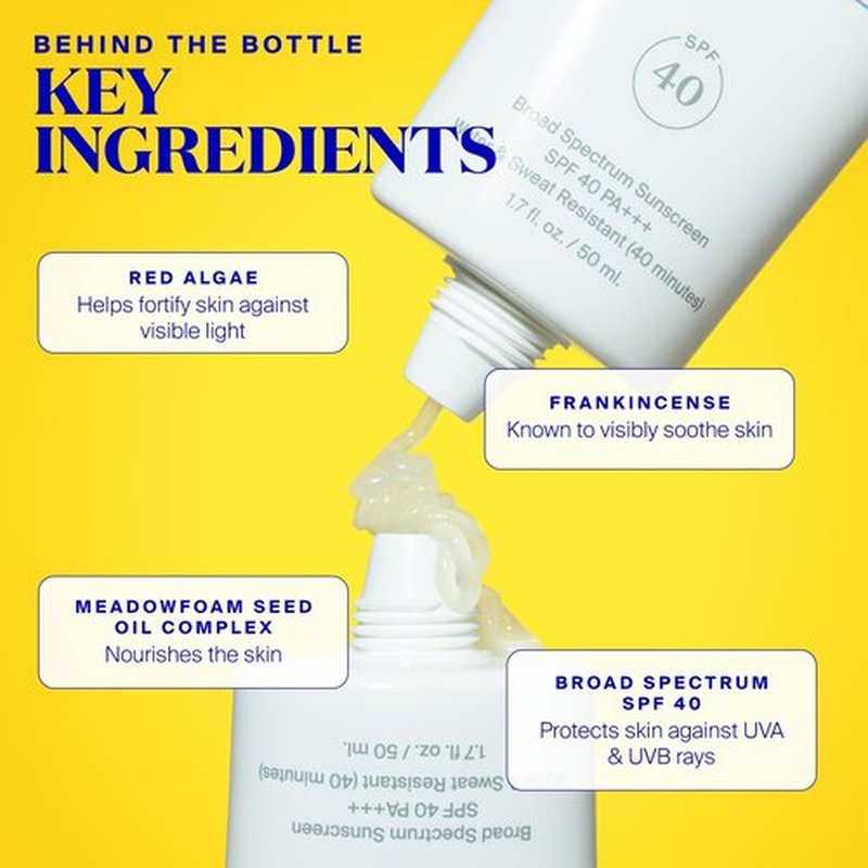 Supergoop! Unseen Sunscreen - SPF 40 - Invisible, Broad Spectrum Face Sunscreen + Makeup-Gripping Primer - Weightless, Scentless, Oil Free - For All Skin Types & Skin Tones - 0.5 fl oz
