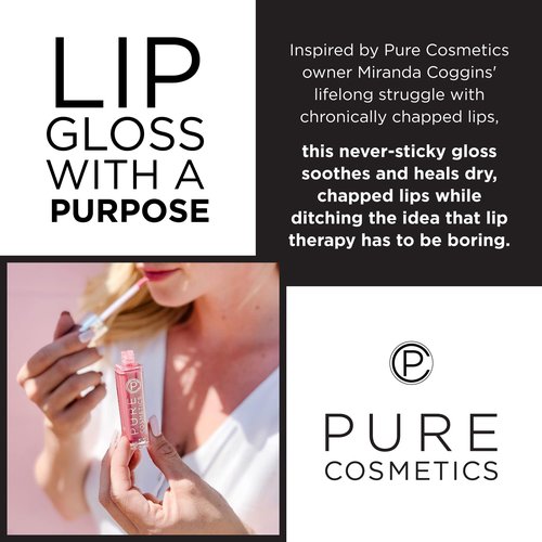 Pure Cosmetics Pure Illumination Lip Gloss - LED-lit Applicator w/Side Mirror - Non-Sticky, Moisturizing & Hydrating Lip Glosses - Soothes & Protects Dry Chapped Lips (Clear)