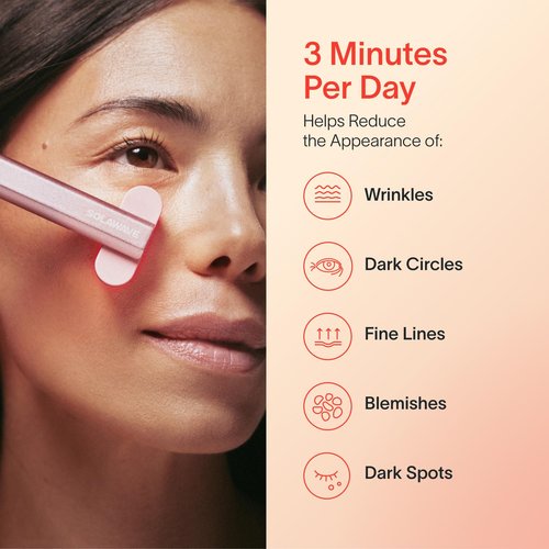 Solawave 4-in-1 Red Light Therapy Facial Wand | Anti-Aging Red Light Therapy for Face and Neck | Galvanic Microcurrent Gua Sha Facial Massager | Wrinkle Reduction | Solawave Original | Rose Gold