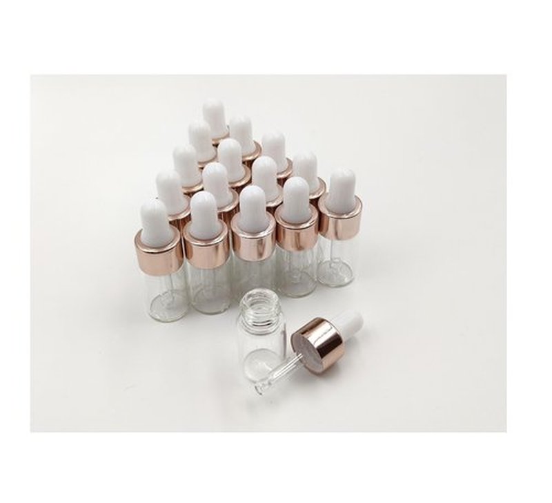 YYNGJCK 15Packs Sample Glass Dropper Bottles for Essential Oils, Mini Glass Vials Perfume Aromatherapy Cosmetic Liquid Containers With Glass Eye Dropper (3ml)