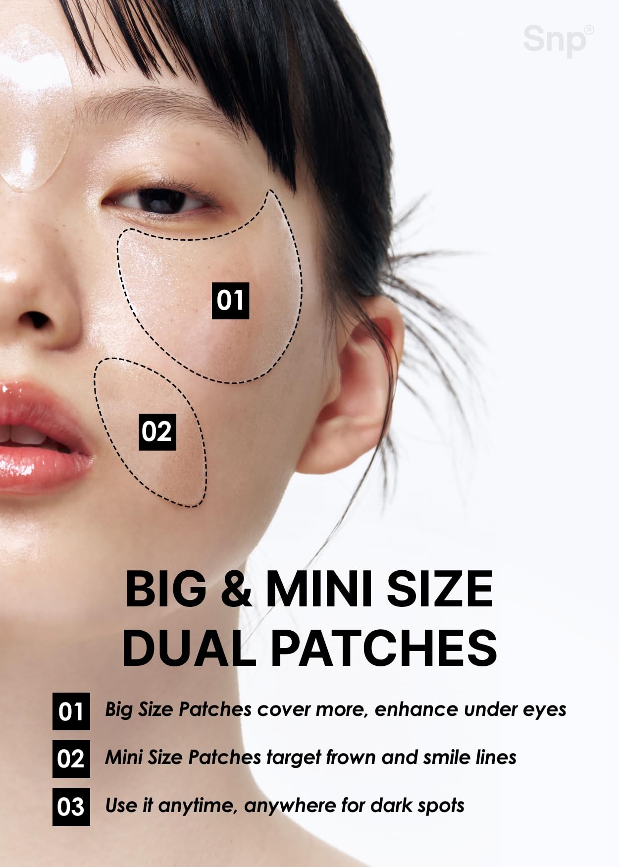 [K Beauty Snp] Glutathione Dark Zero Toning Eye Patch | Nourishing Under Eye Patches for Blemishes and Dark Spots | Under Masks for Puffy Eyes and Dark Circles | Korean Skincare | 60 Patches