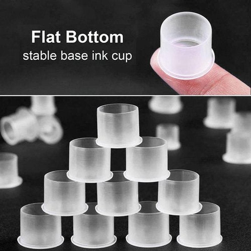 SOTICA 300PCS Tattoo Ink Caps with Base - Mixed Size Tattoo Ink Cups #11 Small #14 Medium #17 Large Pigment Caps for Tattoo Supplies Tattoo Ink