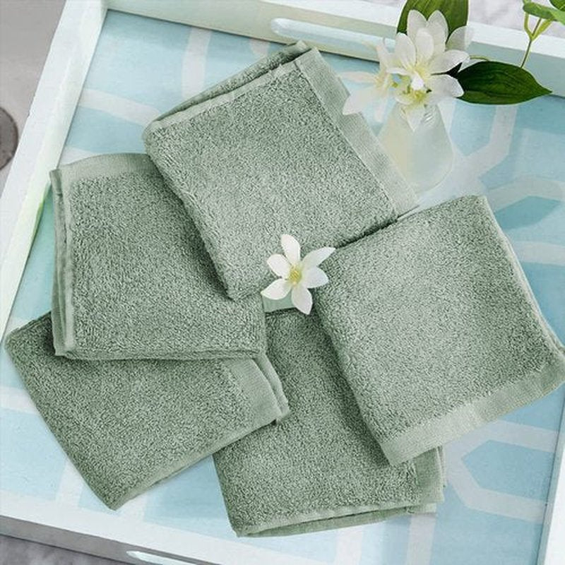 Yoofoss Luxury Washcloths Towel Set 10 Pack Baby Wash Cloth for Bathroom-Hotel-Spa-Kitchen Multi-Purpose Fingertip Towels & Face Cloths - Green