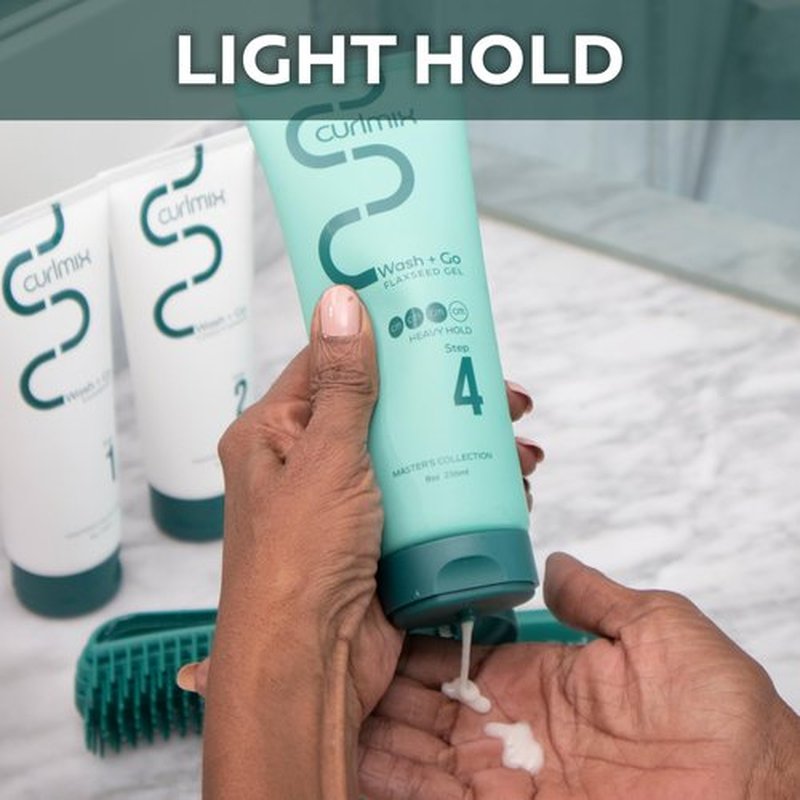 CurlMix Light Hold Flaxseed Gel for Curly Hair - Travel Size Sample 3.4 oz - Defines & Elongates Curls without Dryness or Flaking
