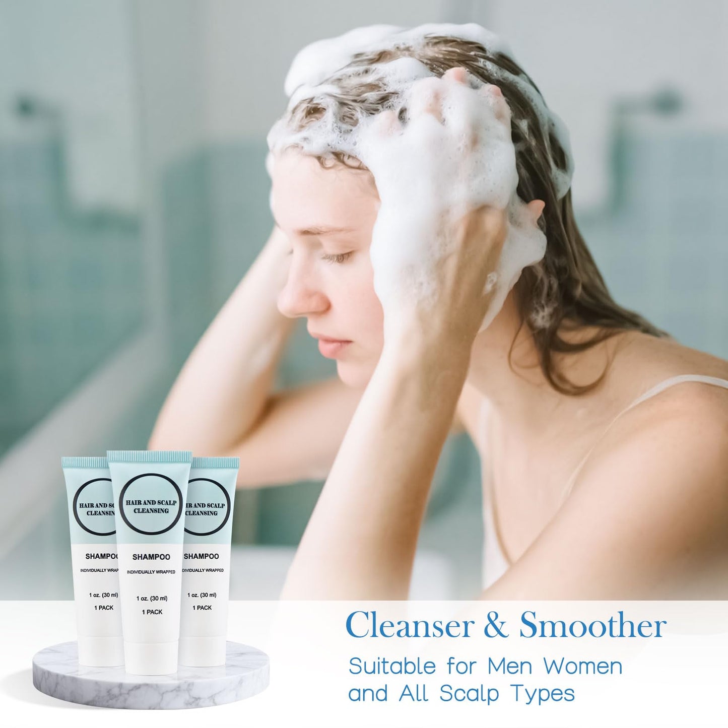 Travel Size Shampoo, Individually Wrapped Bulk 1 oz/30 ml Mini Shampoo Gel Set Trial Sample Small Single Use Toiletries Amenities Kit for Men & Women for Hotel/Camping/Vacation/Homeless (30 Pack)