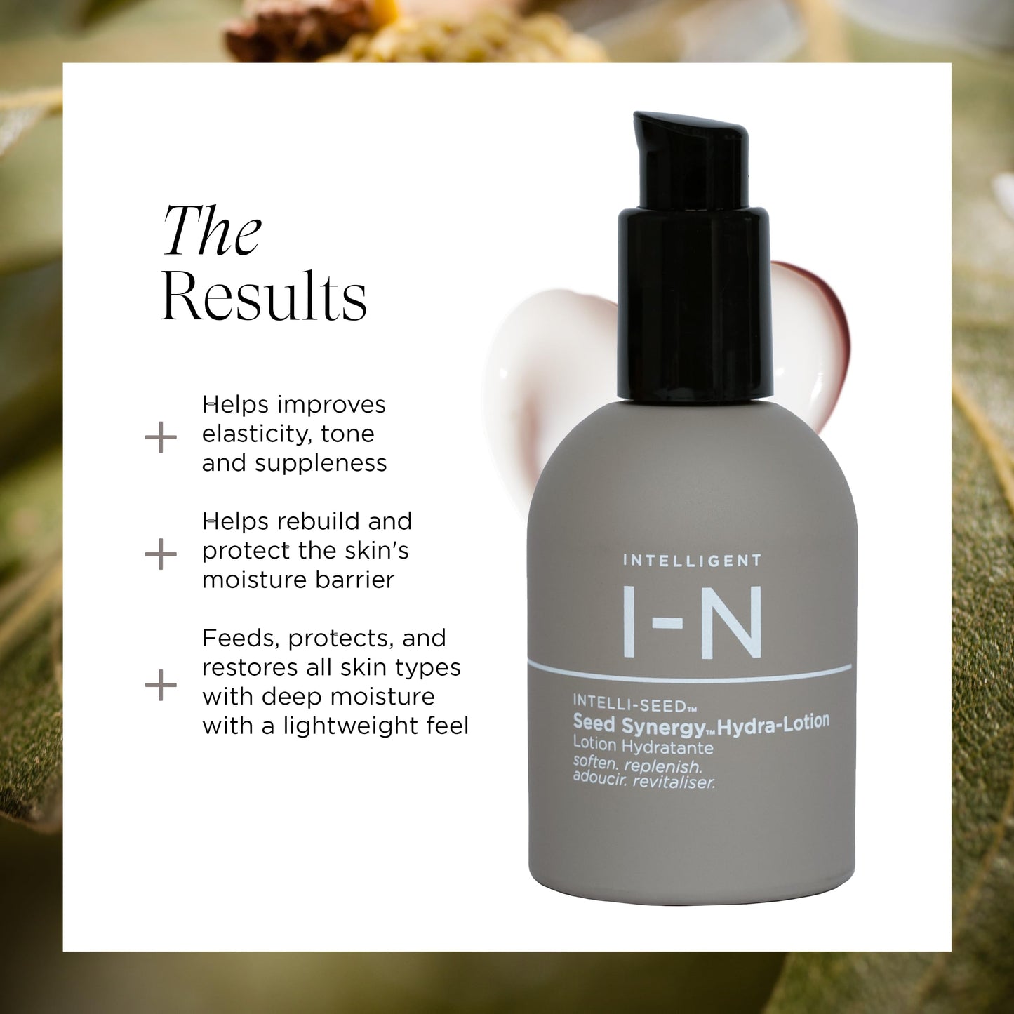 Intelligent Nutrients Seed Synergy Hydra-Lotion, Daily Moisturizer for All Skin Types, Instant Glow and Hydration, Vegan, 1.7 Oz